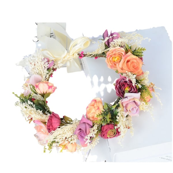 (stil 1) Bröllop blomma flicka brud brudgum prästkrage blomma pannband tiara för flicka och kvinna brud hår
