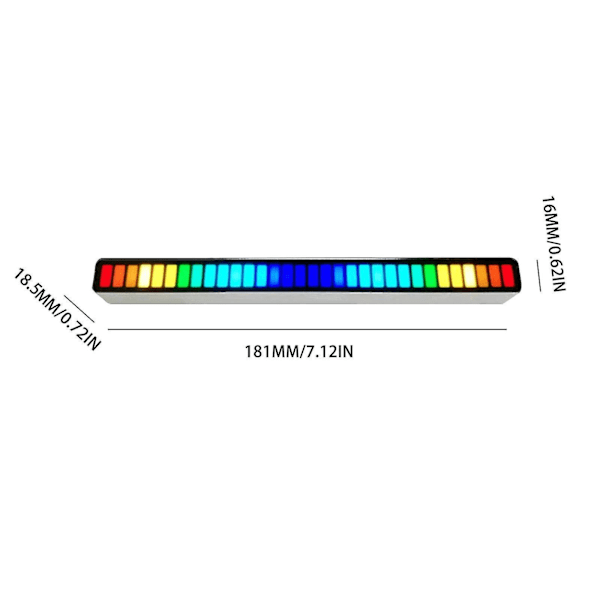 Hvid støjkontrol 18 farver pickup lampe LED RGB stemmeaktiveret musik ambient HØJTTALER tilbehør