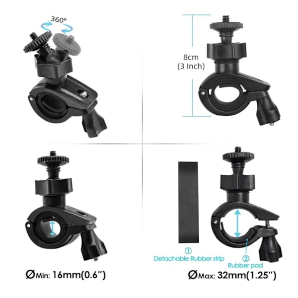 Cykelhållare för utomhus bärbara Bluetooth-högtalare/GoPro Hero/kameror