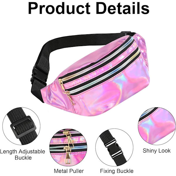 Trendy Fanny Pack, Dame Fanny Pack, Vanntett Holografisk Fanny Pack Unisex Hologram Skulder Ba