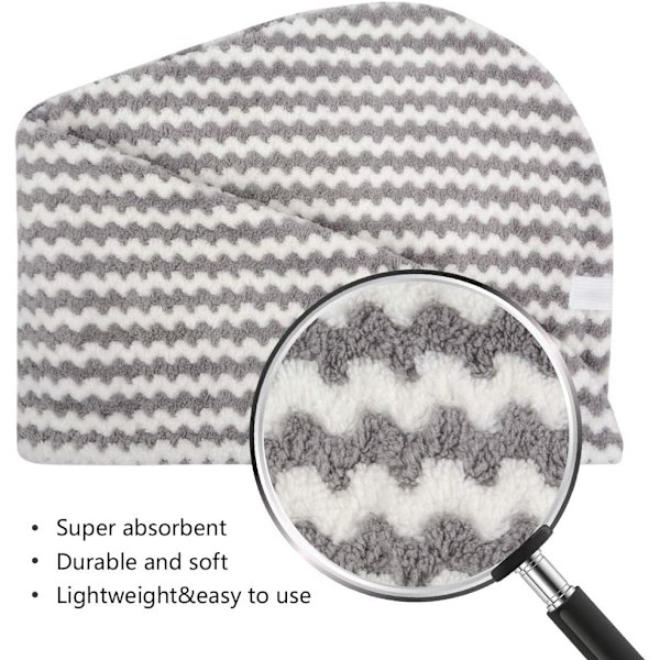 3-pack 60 x 35 cm hårturbanhandduk, anti-frizz superabsorberande snabb torkande handduk, våt långt hår handduk