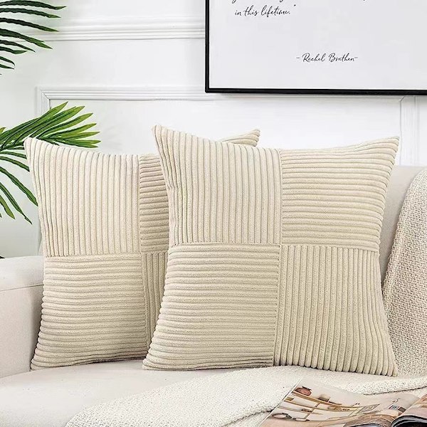 2 st Korduroy kudde 45*45cm Beige