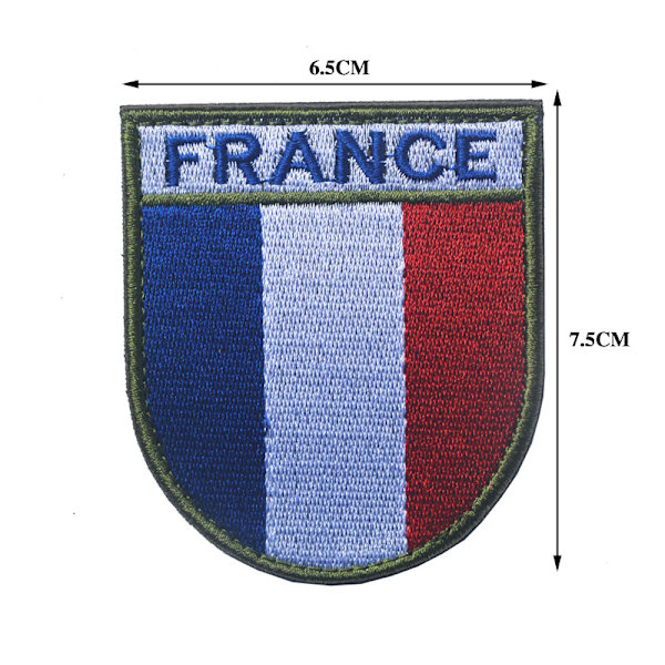 Badge Frankrike Franska Flaggan Opex Tap Soldat 8x7cm Stryk-på Legion N