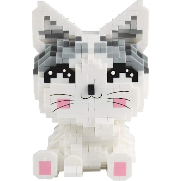 1033 Stycken Katt Mikro Byggklossar, Djur Mini Klossar Leksak Set KLJM-02 (Katt, Modell 2285) D
