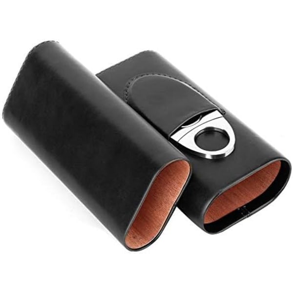 Cigar Case, Läder Cigarrlåda Bärbar Cigarr Humidor med Cedar
