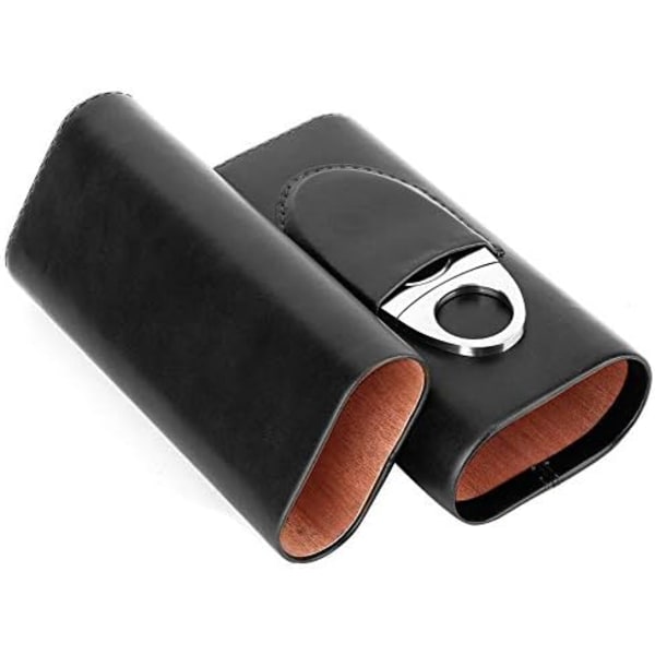 Cigar Etui, Læder Cigarboks Bærbar Cigar Humidor med Cedar