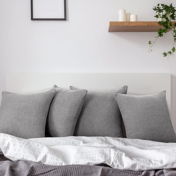 Ljusgrå - Set med 2 Kuddfodral 45x45cm Soffa Kuddfodral Kuddeöverdrag