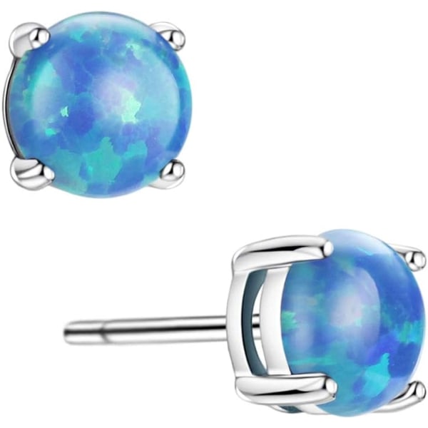 Opal örhängen Sterling Silver Solitaire Style Smycken För Wo