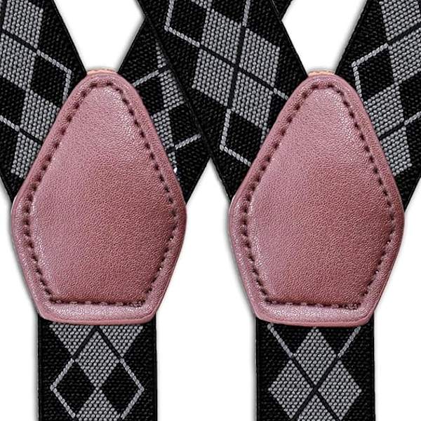 Suspenders for menn - Grå med sklisikre suspenders og justerbare stropper