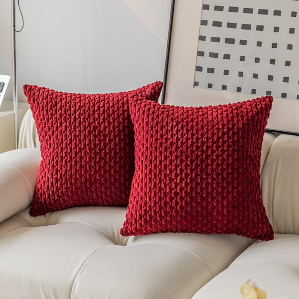 Julepynt Dekorativ Cordfløyel Putetrekk Kvadratisk Sofa Puter Supermyk Moderne Hjem Putetrekk for Stue