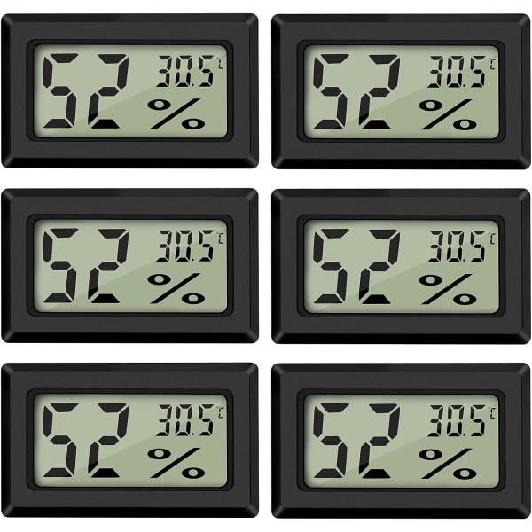 6 STK Mini Digital LCD Termometer Hygrometer Temperatur Fukt
