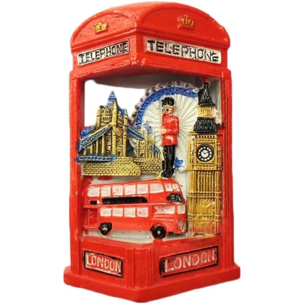 3D kylskåpsmagnet London England telefonbox stil resesouve