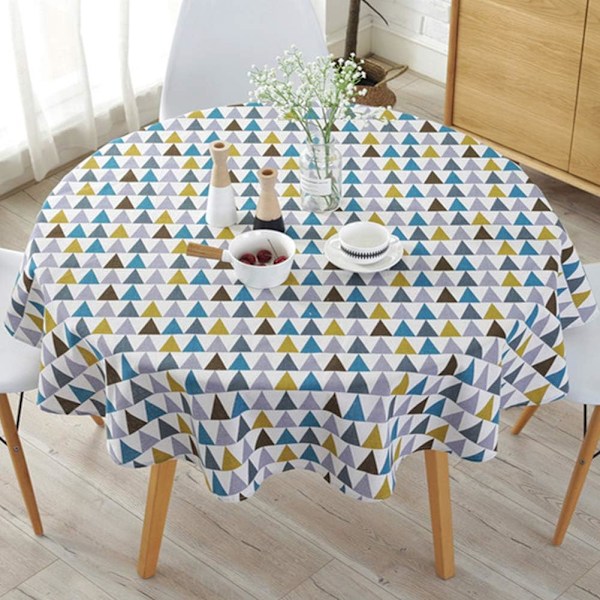 (Triangle) 120cm simple Nordic style tablecloth round tablecloth suitable for ro