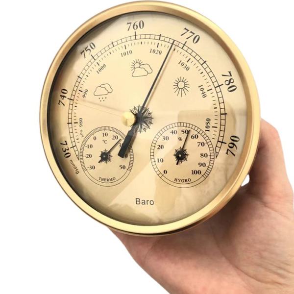 Barometer, väderstation med barometer och hygrometertermometer, 3-i-1 väggmonterad