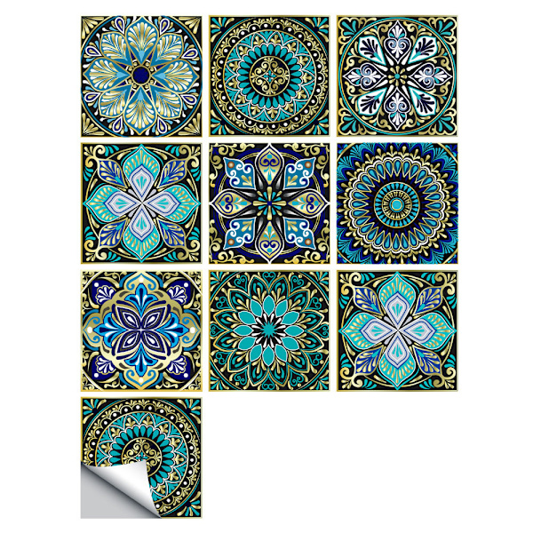 20 ark (15 x 15 cm) Mandala veggklistremerker - PVC - Vanntett（stil 1）