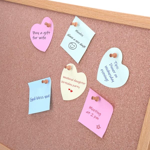 Bulletin Board Push Pins - 100 stk. - Sæt med træ-pushpins til