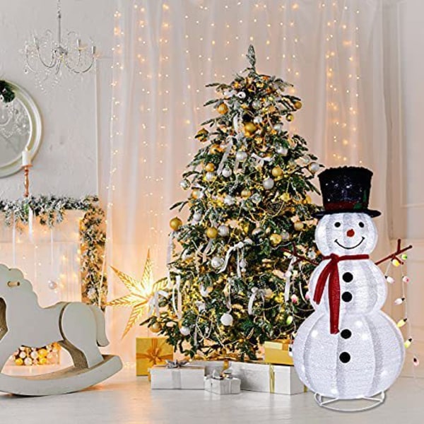 Snögubbe Ljusdekoration i 3D 40 LED Vit H 120 cm - Jul