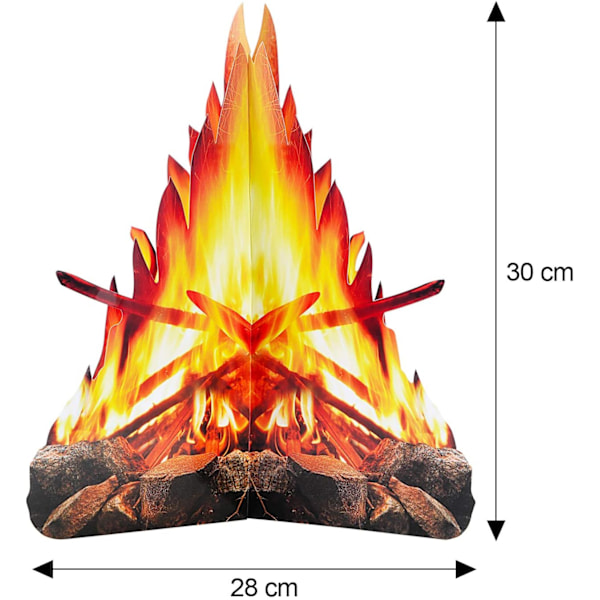 2 sett 12 tommer høye kunstige ild falske flamme papir 3D dekorative papp leirbål midtpunkt Fl