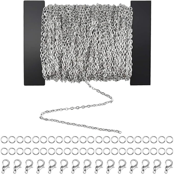 39,4 fot kedja Bijoux Creation 2*3mm järnhalsbandskedja med 1