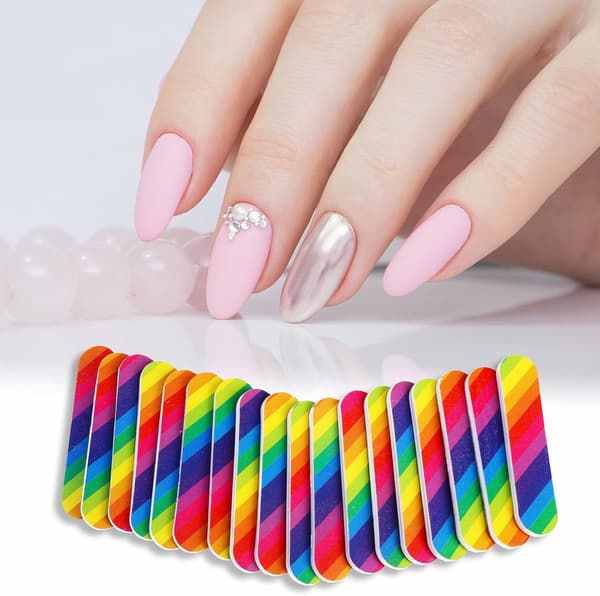 100 stk Mini Neglefiler Dobbeltsidig Profesjonelle Neglefiler C