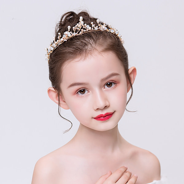 (A)Girls Crystal Tiara Princess Costume Crown Headband Bridal Wedding Hair Accessories Birthday Comm D