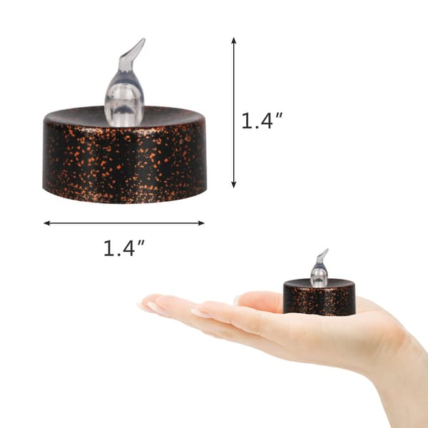 12-pakning LED sorte stearinlys, batteridrevne telys, sort flamme