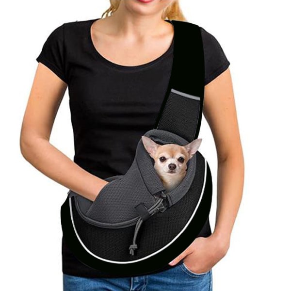 Pet Dog Sling Carrier Andas Mesh Travel Safe Sling Bag Carrier för hund