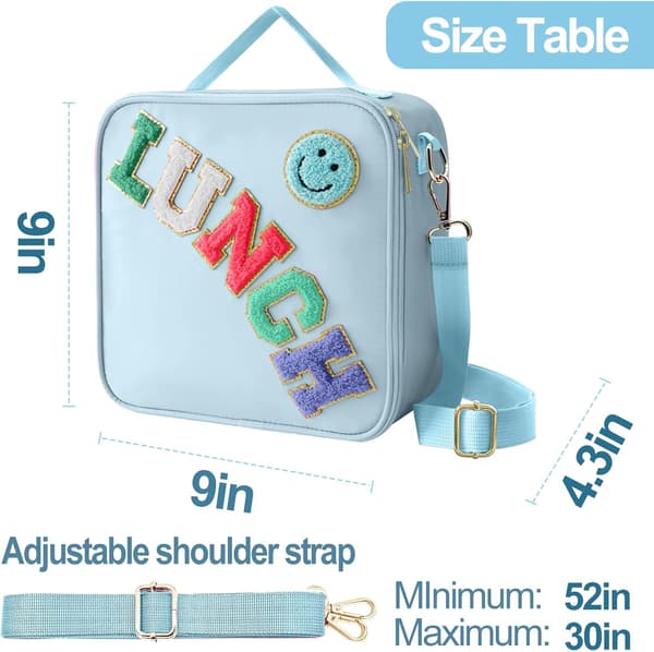 Isolert lunsjpose med justerbar skulderstropp light blue