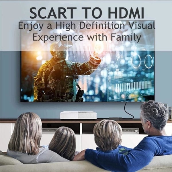 Scart til HDMI-konverter, alt-i-én SCART til HDMI-adapter, 1080P