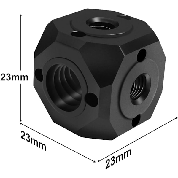 Skruehulbeslag Magic Cubic Mount Adapter 1/4\" 3/8\" Kompatibel med GoPro DSLR-kameraer Cage Flash