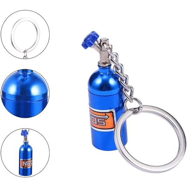 Mini N2O Flaske Nøkkelring Nos Gass Bil Nøkkelring Nøkkelkjede Ringer, Mote Pilleboks Oppbevaring Turbo Nøkkelhold U