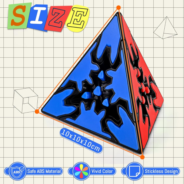 Speed ​​​​Cube, Stickerless Magic Gear Cube & Smooth Twist Puzzle
