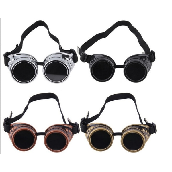 4 Stykke Vintage Victorian Steampunk Goggles Briller Svejsesolbriller til