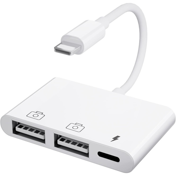 iPhone USB-kameraadapter, 3 i 1 iPhone USB-adapter Lighting USB