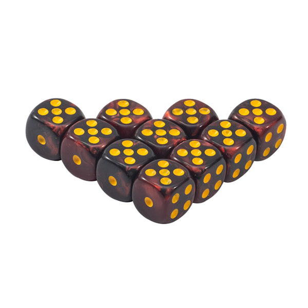 20 kpl Polyhedral Dice D6 Noppaa 6-sivuinen 16mm Akryyli Noppapelejä DND Dice RPG MTG Pöytäpeleille (Sininen Musta
