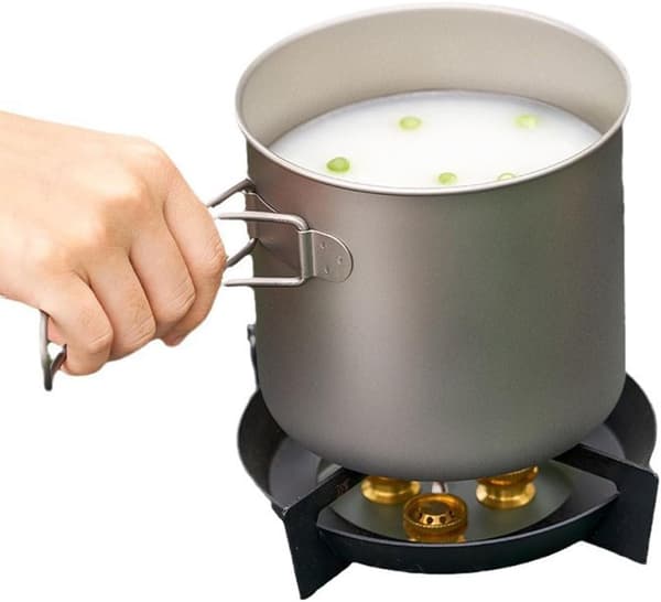 Camping service, suppegryde, stegepande, rent titanium, picnicservice sæt