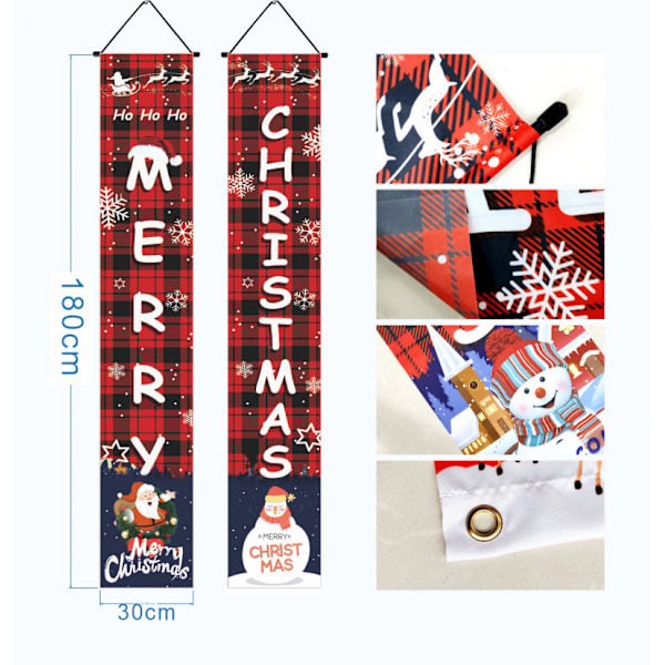 Julepynt Banner - Nyårsjulepynt til udendørs og indendørs - Glædelig Jul Lyserende Portsskilt