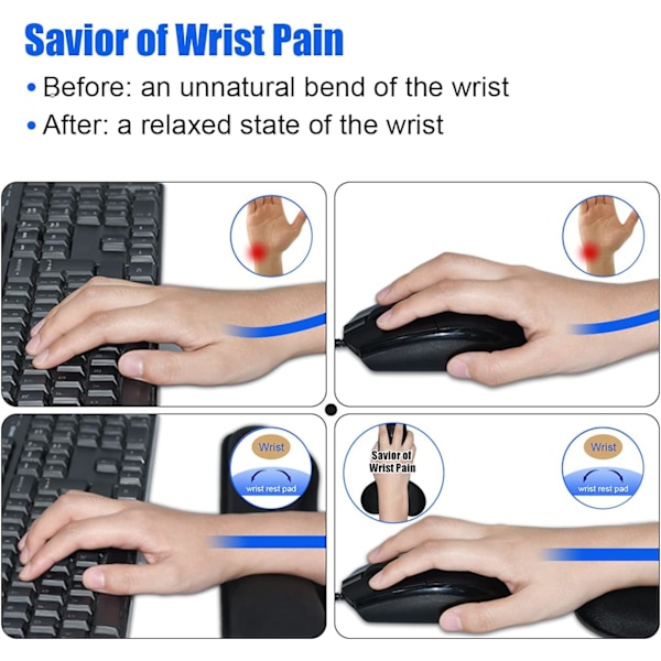 Upgrade Enlarge Gel Memory Foam Set Keyboard Wrist Rest Pad, Mous
