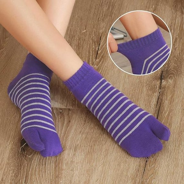4 par japanska Tabi strumpor för kvinnor: Flip-Flop strumpor träskor