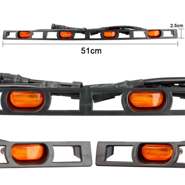 Toyota Tacoma (2012-2015) - Etugrillin Amber LED-valot, 4 kpl, johtosarjalla