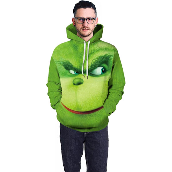 Unisex Jouluhuppari Novetly Paita Halloween Pusero Huppu Taskulla D 4XL