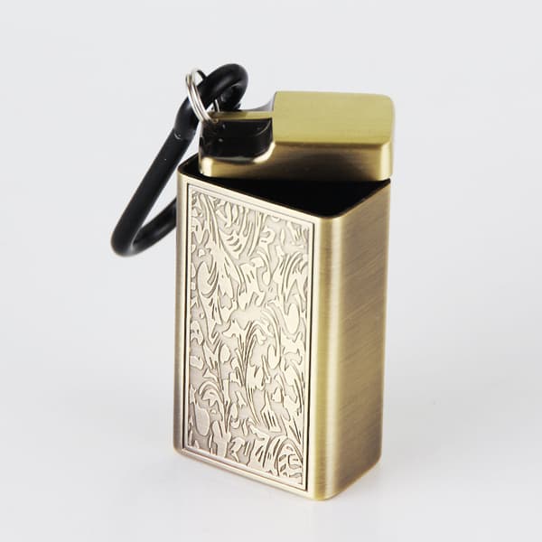 Mini bærbar lommemetal askebæger med nøglering (sølv)