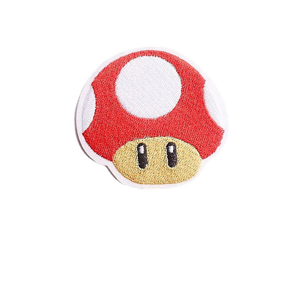 Kirjonta Punainen Sienipatch, Ommeltava Rauta-Patch Takki Merkki Farkut Applikaatio Mario Kart/Snes/Mario Wor V