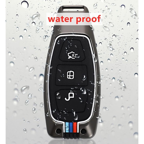 Zinc Alloy Bilnøgle Etui Kompatibel med Ford Fiesta Mondeo MK3 MK4 MK5 Focus 3 4 Ranger Max Ex