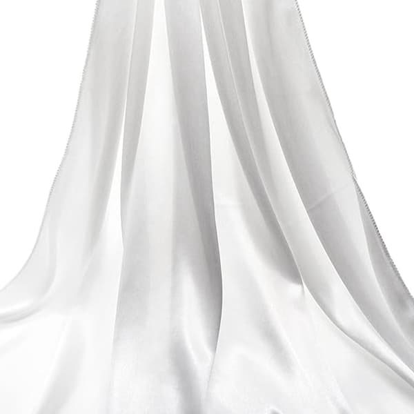 Dames sateng silkesjal og kappe 200*70CM White