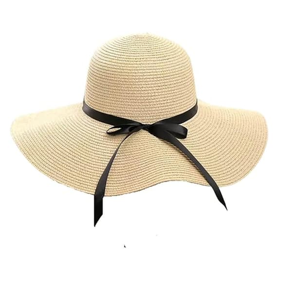 Dame Solhat Sommer Strand Solhat Floppy & Foldbar med Stor Bred Skygge & Bowkn