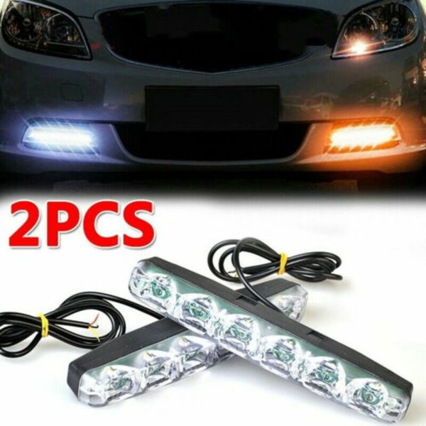 2 LED DRL-lys for bil, kjørelys, blinklys, tåkelys