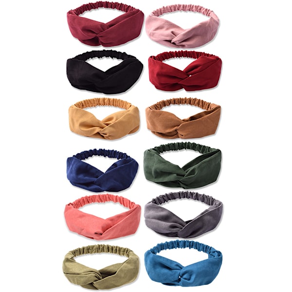 Elastiska Hårband, 12-pack Damhårband, Yoga Hårband, Löpband Sportträning Håraccessoar Z