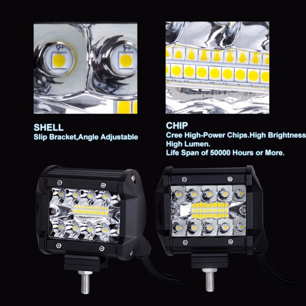 2-delt LED billampe, tre-øjet type, 20 LED ekstern hjælpebelysning