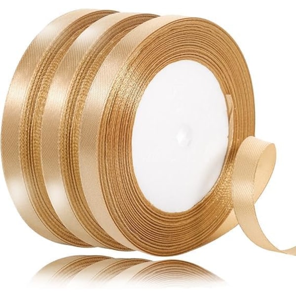 66 m guld satinband, 10 mm tygband Presentförpackning färgad